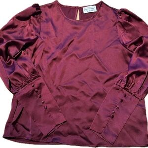 Deep Red Satin Blouse